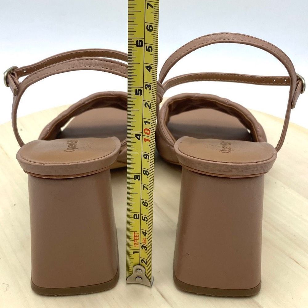 Open Edit by Nordstrom Austyn Quilted Block Heeled Sandals Tan Mocha Size 9M NEW - Picture 9 of 12